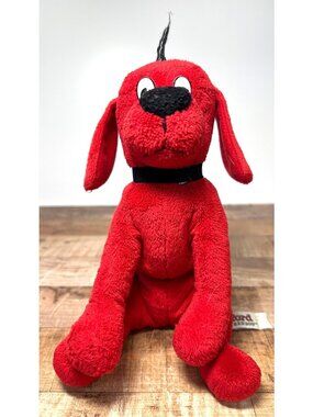 Clifford The Big Red Dog Plush Toy 8" Sitting Position  Red Fabric Vintage Style